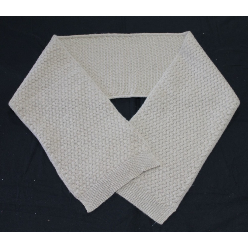 Juicy Couture Knit Scarf Beige Textured One Size Soft Winter Wrap 10"x62"